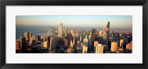 Framed High angle view of buildings in a city, Chicago, Illinois Print