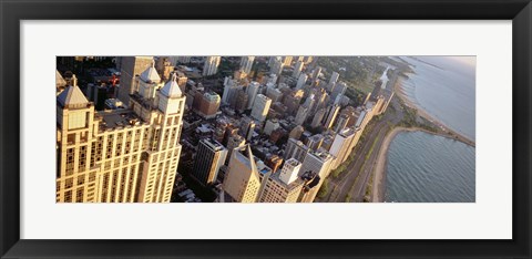Framed High angle view of a highway along a lake, Lake Shore Drive, Chicago, Illinois, USA Print