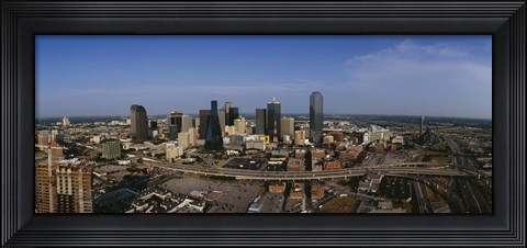 Framed Aerial view of a city, Dallas, Texas, USA Print