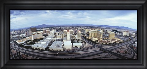 Framed Aerial view of a city, Las Vegas, Nevada Print