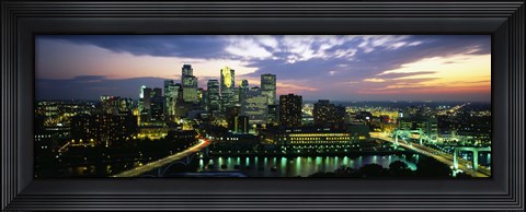 Framed Minneapolis At Dusk, Minnesota Print