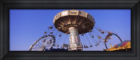 Framed Low Angle View Of A Ride At An Amusement Park, Erie County Fair And Exposition, Erie County, Hamburg, New York State, USA Print