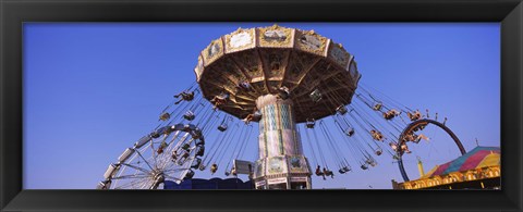 Framed Low Angle View Of A Ride At An Amusement Park, Erie County Fair And Exposition, Erie County, Hamburg, New York State, USA Print