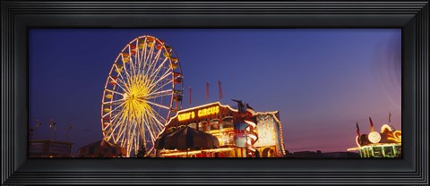 Framed Low Angle View Of A Ferries Wheel Lit Up At Dusk, Erie County Fair And Exposition, Erie County, Hamburg, New York State, USA Print