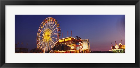 Framed Low Angle View Of A Ferries Wheel Lit Up At Dusk, Erie County Fair And Exposition, Erie County, Hamburg, New York State, USA Print