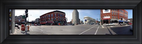 Framed Buildings in a city, Wicker Park and Bucktown, Chicago, Illinois, USA Print