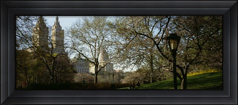 Framed Park In Front Of A Building, Central Park, NYC, New York City, New York State, USA Print
