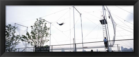 Framed Trapeze School New York, Hudson River Park, NYC, New York City, New York State, USA Print