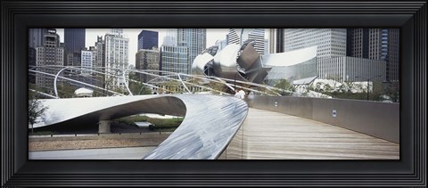 Framed Footbridge in a park, Millennium Park, Chicago, Illinois, USA Print