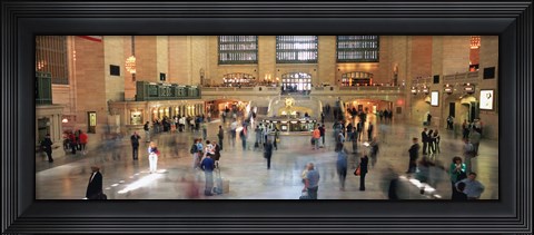 Framed Passengers At A Railroad Station, Grand Central Station, Manhattan, NYC, New York City, New York State, USA Print