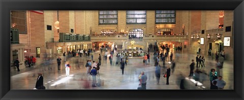 Framed Passengers At A Railroad Station, Grand Central Station, Manhattan, NYC, New York City, New York State, USA Print