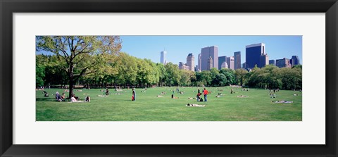 Framed Group Of People In A Park, Sheep Meadow, Central Park, NYC, New York City, New York State, USA Print