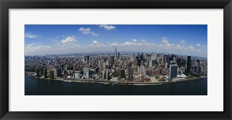 Framed Aerial view of a city, Manhattan, New York City, New York State Print