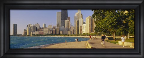 Framed Group of people jogging, Chicago, Illinois, USA Print