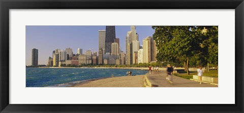 Framed Group of people jogging, Chicago, Illinois, USA Print