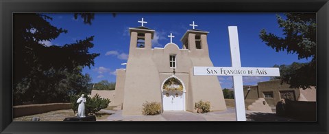 Framed Cross in front of a church, San Francisco de Asis Church, Ranchos De Taos, New Mexico, USA Print