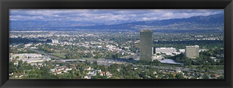 Framed High angle view of a city, Studio City, Los Angeles, California Print