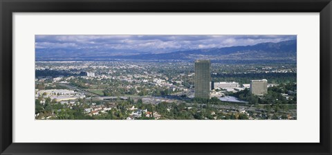 Framed High angle view of a city, Studio City, Los Angeles, California Print