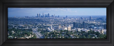 Framed Aerial view of a city, Los Angeles, California, USA Print