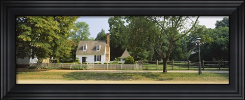 Framed Fence in front of a house, Colonial Williamsburg, Williamsburg, Virginia, USA Print