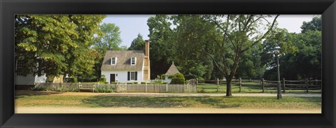 Framed Fence in front of a house, Colonial Williamsburg, Williamsburg, Virginia, USA Print