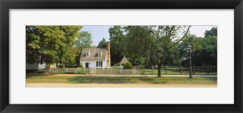 Framed Fence in front of a house, Colonial Williamsburg, Williamsburg, Virginia, USA Print