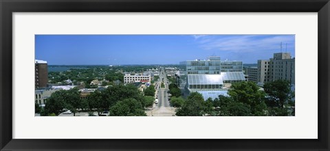 Framed High Angle View Of A City, E. Washington Ave, Madison, Wisconsin, USA Print