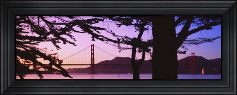 Framed Suspension Bridge Over Water, Golden Gate Bridge, San Francisco, California, USA Print