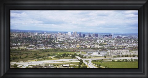 Framed Aerial view of a city, Newark, New Jersey, USA Print