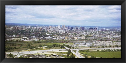 Framed Aerial view of a city, Newark, New Jersey, USA Print