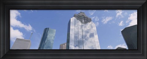 Framed Low angle view of office buildings, Houston, Texas, USA Print