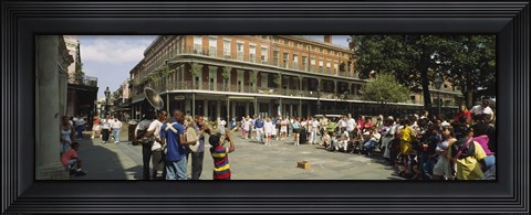 Framed Tourists in front of a building, New Orleans, Louisiana, USA Print