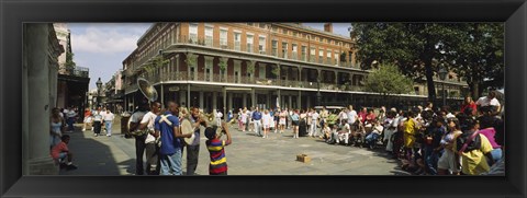 Framed Tourists in front of a building, New Orleans, Louisiana, USA Print