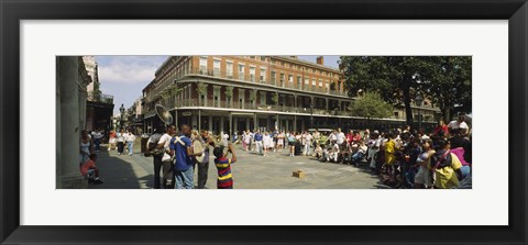 Framed Tourists in front of a building, New Orleans, Louisiana, USA Print