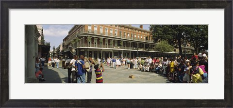 Framed Tourists in front of a building, New Orleans, Louisiana, USA Print