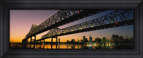 Framed Low angle view of a bridge across a river, New Orleans, Louisiana, USA Print