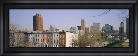 Framed High angle view of buildings in a city, Inner Harbor, Baltimore, Maryland, USA Print