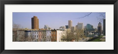 Framed High angle view of buildings in a city, Inner Harbor, Baltimore, Maryland, USA Print