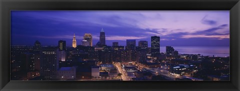 Framed High angle view of buildings in a city, Cleveland, Ohio, USA Print