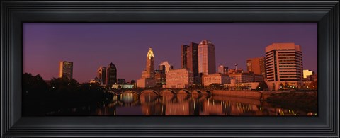 Framed Buildings at the waterfront, Columbus, Ohio, USA Print