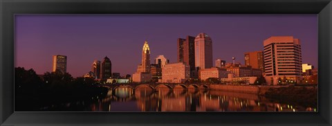 Framed Buildings at the waterfront, Columbus, Ohio, USA Print