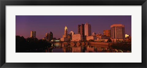 Framed Buildings at the waterfront, Columbus, Ohio, USA Print