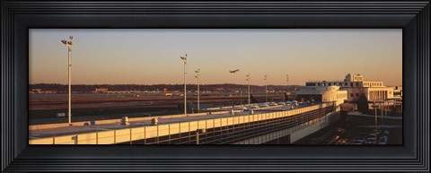 Framed High angle view of an airport, Ronald Reagan Washington National Airport, Washington DC, USA Print