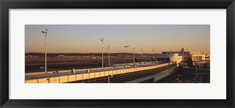 Framed High angle view of an airport, Ronald Reagan Washington National Airport, Washington DC, USA Print