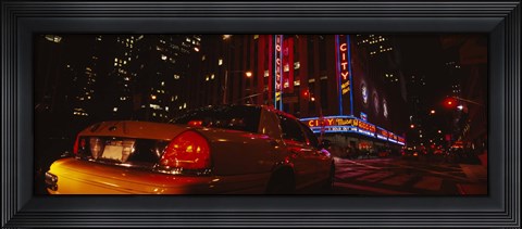 Framed Car on a road, Radio City Music Hall, Rockefeller Center, Manhattan, New York City, New York State, USA Print