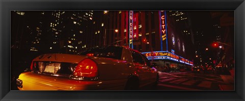 Framed Car on a road, Radio City Music Hall, Rockefeller Center, Manhattan, New York City, New York State, USA Print