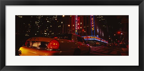 Framed Car on a road, Radio City Music Hall, Rockefeller Center, Manhattan, New York City, New York State, USA Print