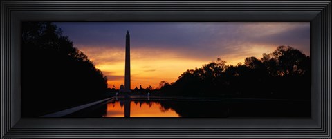 Framed Silhouette of an obelisk at dusk, Washington Monument, Washington DC, USA Print
