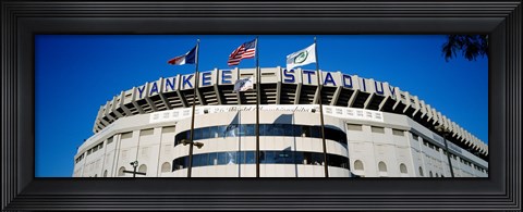 Framed Flags in front of a stadium, Yankee Stadium, New York City Print