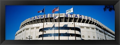 Framed Flags in front of a stadium, Yankee Stadium, New York City Print